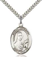 St. Therese of Lisieux Medal<br/>7210 Oval, Sterling Silver