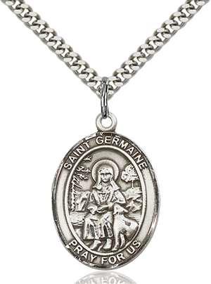 St. Germaine Cousin Medal<br/>7211 Oval, Sterling Silver