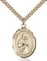 St. Isaac Jogues Medal<br/>7212 Oval, Gold Filled