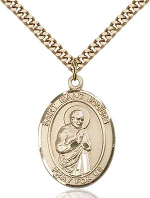 St. Isaac Jogues Medal<br/>7212 Oval, Gold Filled