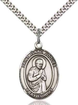 St. Isaac Jogues Medal<br/>7212 Oval, Sterling Silver