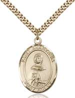 St. Anastasia Medal<br/>7213 Oval, Gold Filled