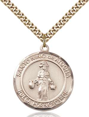 Nino de Atocha Medal<br/>7214 Spanish, Round, Gold Filled