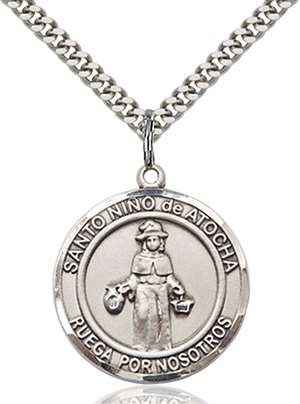 Nino de Atocha Medal<br/>7214 Spanish, Round, Sterling Silver
