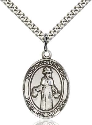 Nino de Atocha Medal<br/>7214 Spanish, Oval, Sterling Silver