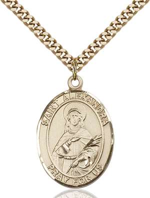 St. Alexandra Medal<br/>7215 Oval, Gold Filled