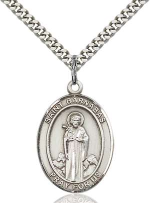 St. Barnabas Medal<br/>7216 Oval, Sterling Silver