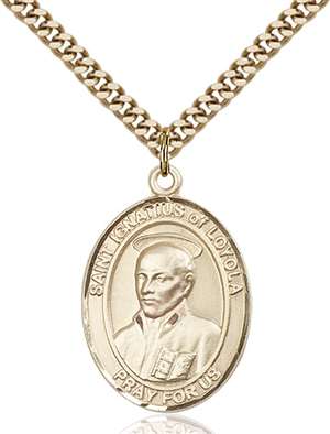 St. Ignatius of Loyola Medal<br/>7217 Oval, Gold Filled