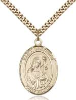 St. Gertrude of Nivelles Medal<br/>7219 Oval, Gold Filled