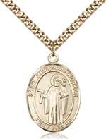 St. Joseph The Worker Medal<br/>7220 Oval, Gold Filled