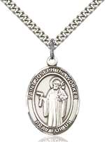 St. Joseph The Worker Medal<br/>7220 Oval, Sterling Silver