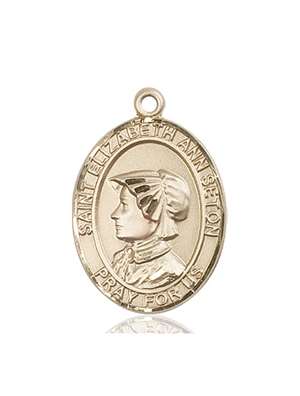 St. Elizabeth Ann Seton Medal<br/>7224 Oval, 14kt Gold
