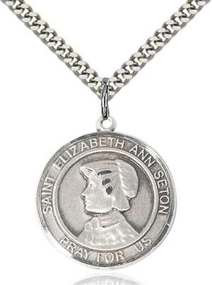 St. Elizabeth Ann Seton Medal<br/>7224 Round, Sterling Silver