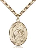 St. Aloysius Gonzaga Medal<br/>7225 Oval, Gold Filled