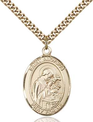 St. Aloysius Gonzaga Medal<br/>7225 Oval, Gold Filled