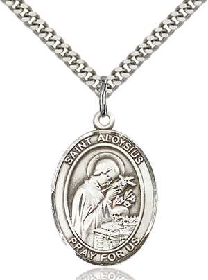 St. Aloysius Gonzaga Medal<br/>7225 Oval, Sterling Silver