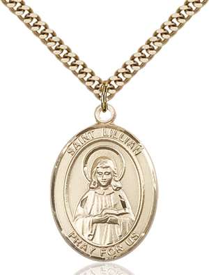 St. Lillian Medal<br/>7226 Oval, Gold Filled