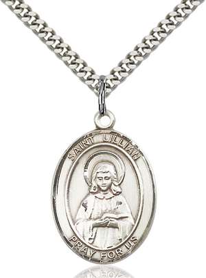 St. Lillian Medal<br/>7226 Oval, Sterling Silver