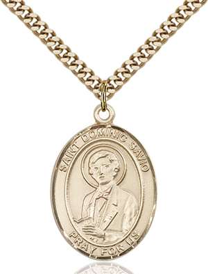 St. Dominic Savio Medal<br/>7227 Oval, Gold Filled