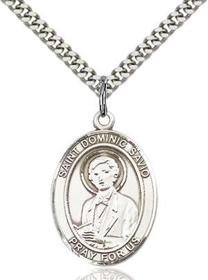 St. Dominic Savio Medal<br/>7227 Oval, Sterling Silver