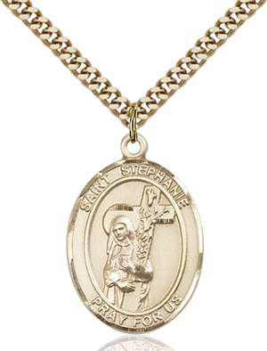 St. Stephanie Medal<br/>7228 Oval, Gold Filled