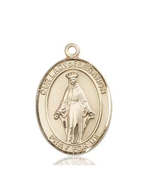 Our Lady of Lebanon Medal<br/>7229 Oval, 14kt Gold