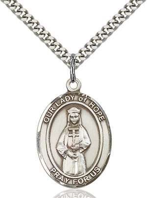 Our Lady of Hope Medal<br/>7230 Oval, Sterling Silver