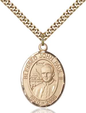 St. John Paul II Medal<br/>7234 Oval, Gold Filled