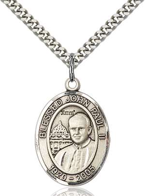 St. John Paul II Medal<br/>7234 Oval, Sterling Silver