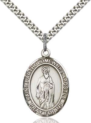 St. Bartholomew the Apostle Medal<br/>7238 Oval, Sterling Silver