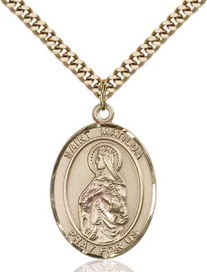 St. Matilda Medal<br/>7239 Oval, Gold Filled