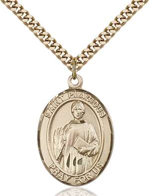St. Placidus Medal<br/>7240 Oval, Gold Filled