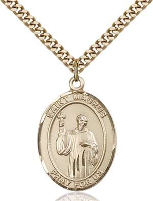 St. Maurus Medal<br/>7241 Oval, Gold Filled