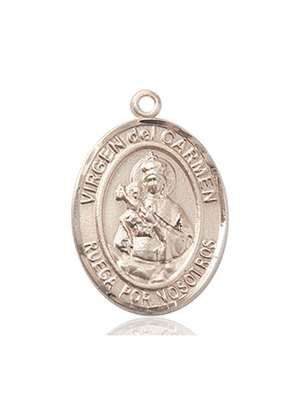 Virgen del Carmen Medal<br/>7243 Spanish, Oval, 14kt Gold
