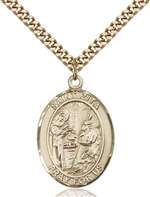 St. Zita Medal<br/>7244 Oval, Gold Filled