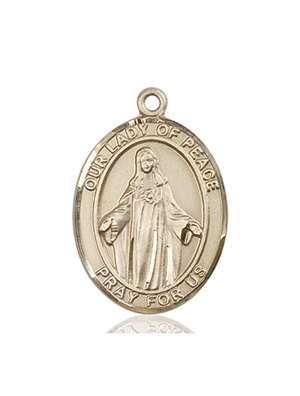 Our Lady of Peace Medal<br/>7245 Oval, 14kt Gold