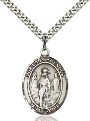 Our Lady of Knock Medal<br/>7246 Oval, Sterling Silver