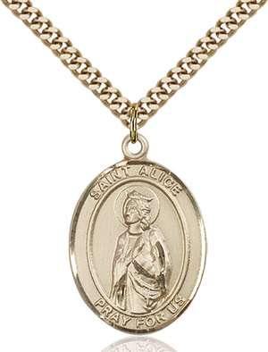 St. Alice Medal<br/>7248 Oval, Gold Filled