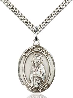 St. Alice Medal<br/>7248 Oval, Sterling Silver