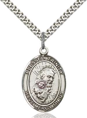 Blessed Trinity Medal<br/>7249 Oval, Sterling Silver