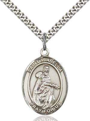 St. Isabella of Portugal Medal<br/>7250 Oval, Sterling Silver