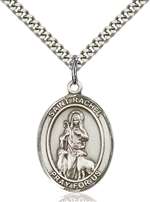 St. Rachel Medal<br/>7251 Oval, Sterling Silver