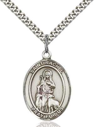 St. Rachel Medal<br/>7251 Oval, Sterling Silver