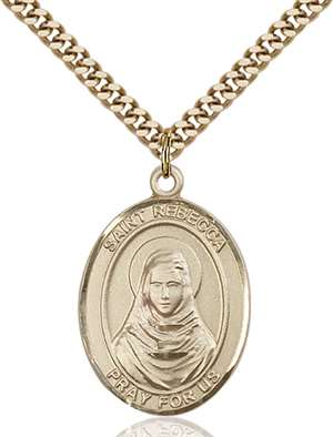 St. Rebecca Medal<br/>7252 Oval, Gold Filled