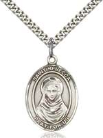 St. Rebecca Medal<br/>7252 Oval, Sterling Silver