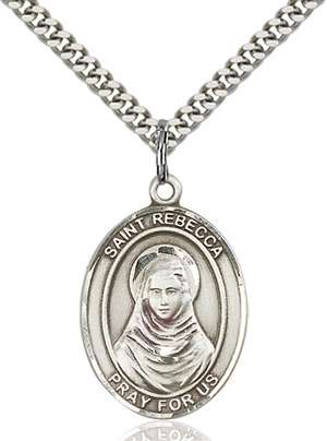 St. Rebecca Medal<br/>7252 Oval, Sterling Silver