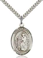 St. Aaron Medal<br/>7254 Oval, Sterling Silver