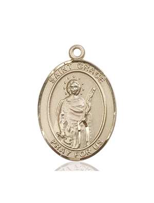 St. Grace Medal<br/>7255 Oval, 14kt Gold