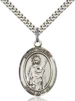 St. Grace Medal<br/>7255 Oval, Sterling Silver