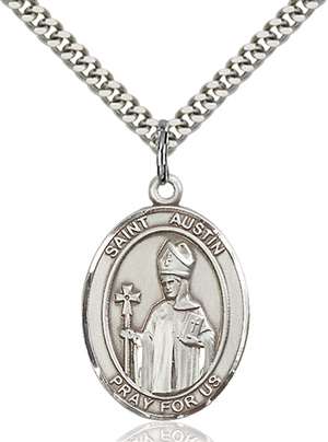 St. Austin Medal<br/>7256 Oval, Sterling Silver